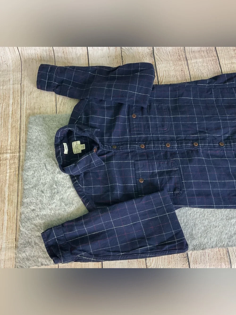 J. Crew Plaid Slim-fit Flannel Button-Up Top Size S